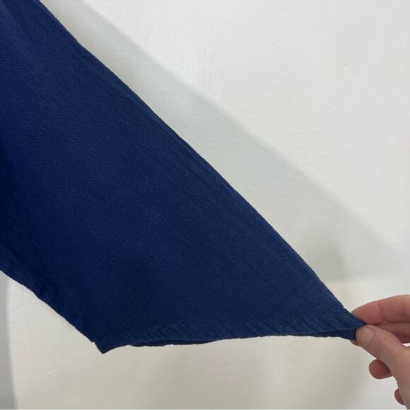 Oh My Gauze! Pico Cotton Royal Blue Button Down Jacket Top Size Small Medium - Picture 10 of 14